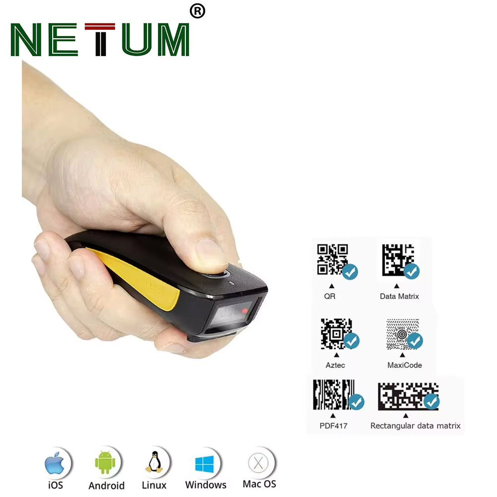 Document Scanner Portable - NETUM C750 Bluetooth 2D Barkod Tarayıcı,