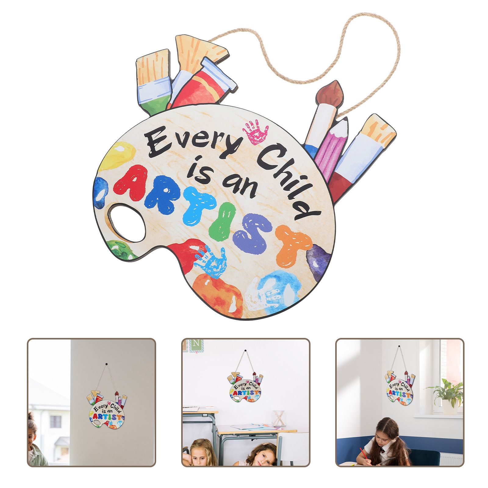 Home Office Or - Ahşap Sınıf Duvarı Süsü – Ev,