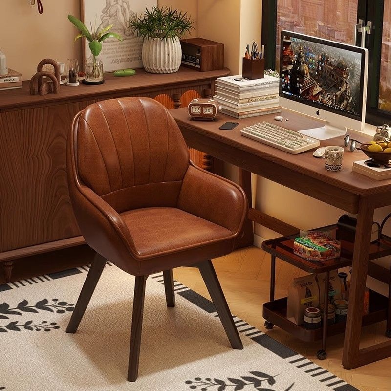 Home Office Work Table - Masif Ahşap Çalışma Odası Döner Masa