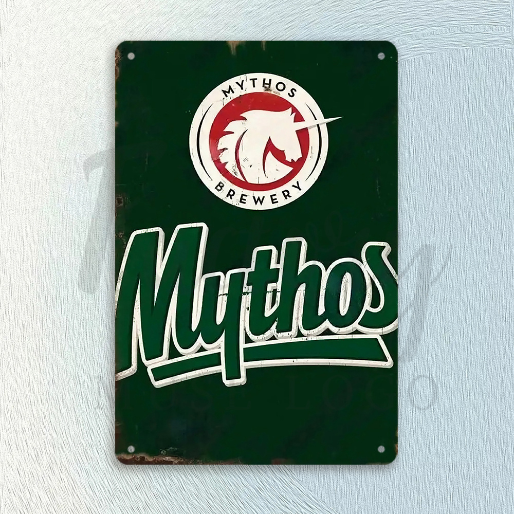 Home Office Logo - Mythos Brewery Vintage Metal Tabela -