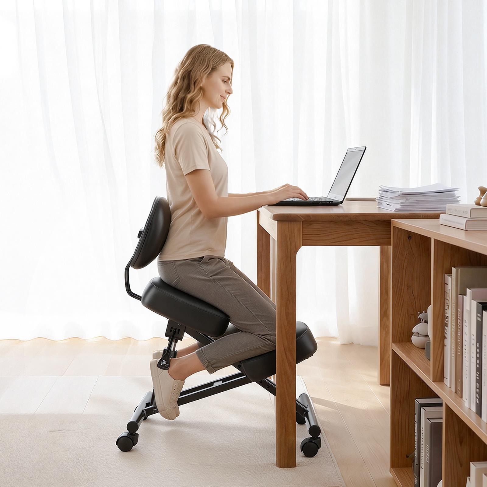 Ergonomic Office Chair - Ergonomik, Ayarlanabilir Yükseklikte, Kalın Köpük Dolgulu,
