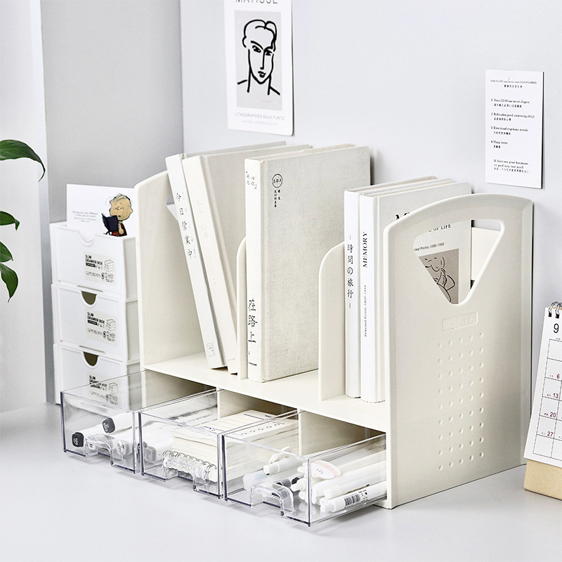 Document Holder Stand - Yerden Tasarruf Sağlayan Çekmeceli Kitaplık Masaüstü