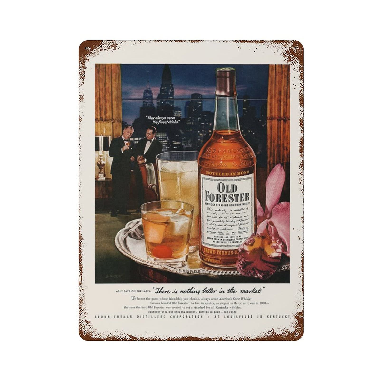 Home Office Or - Metal Tabela, Vintage Bourbon - Vintage