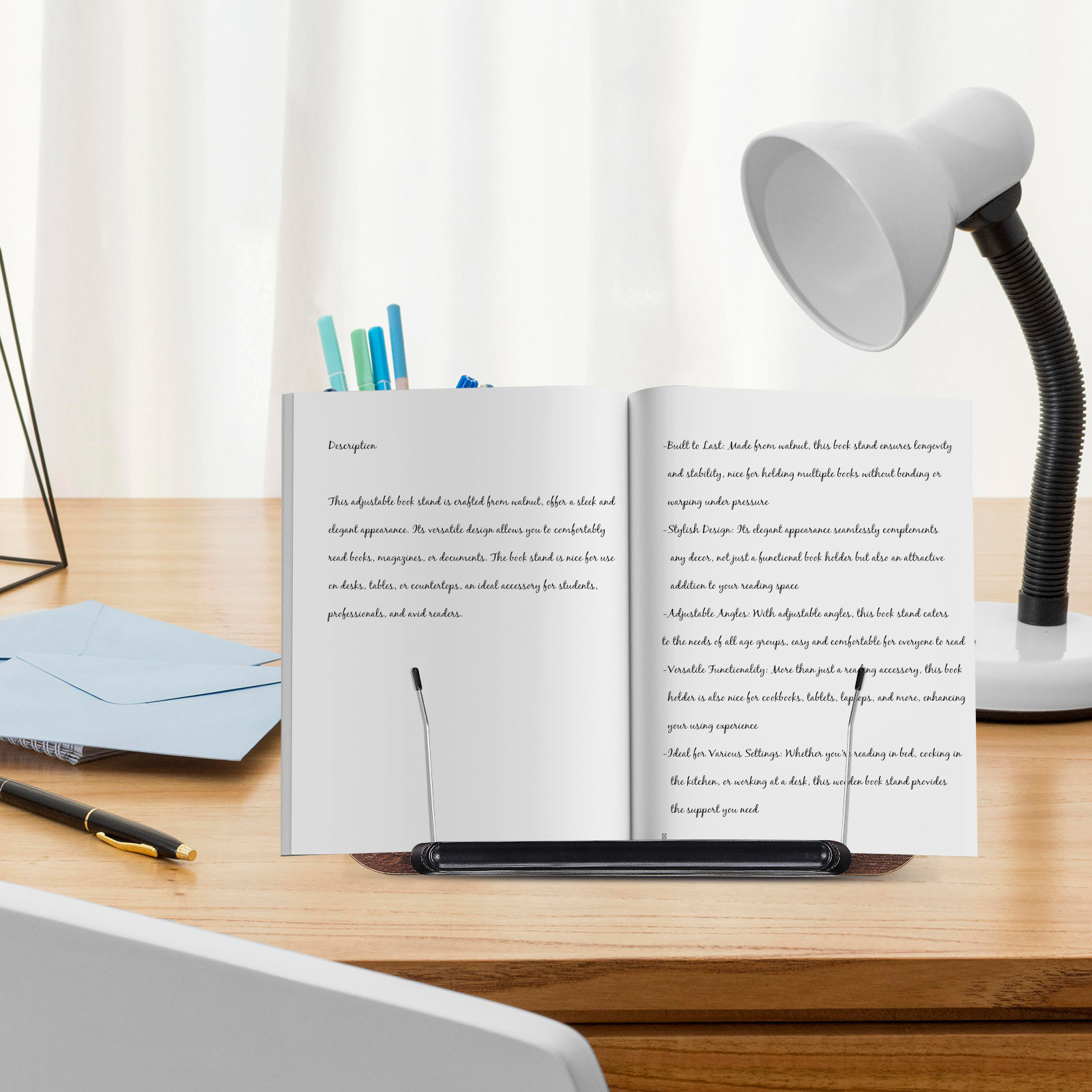 Okuma için Ayarlanabilir Ceviz - Document Holder Stand incelemesi ve fiyatı