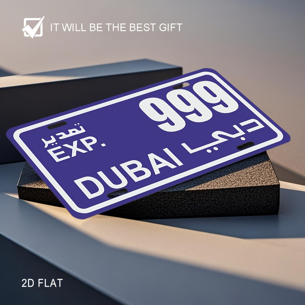 Vintage Dubai Plakası Metal Du - Home Office Dubai incelemesi ve fiyatı